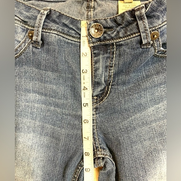 Juniors Paris Blues Bootcut Jeans Distressed Denim Sz 9 - Picture 6 of 10